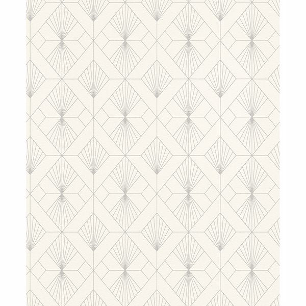 Brewster Wallcovering-Henri Off-White Geometric Wallpaper