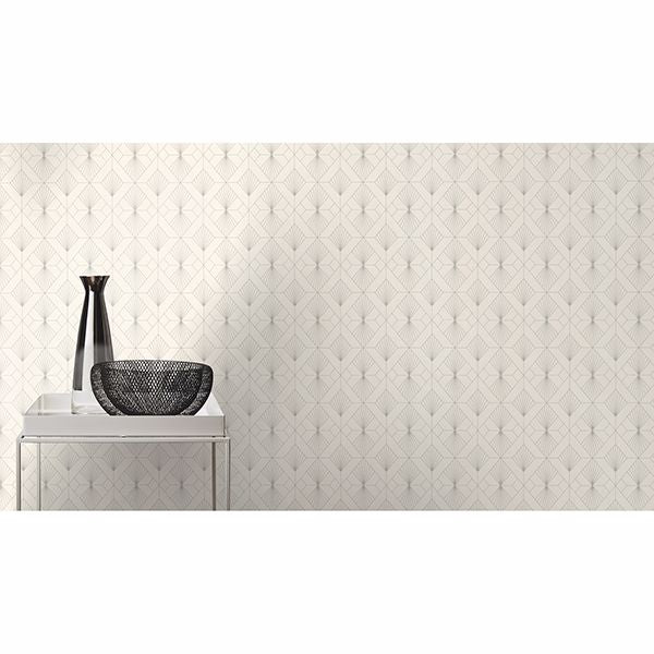 Henri Off-White Geometric Wallpaper  | Brewster Wallcovering - The WorkRm