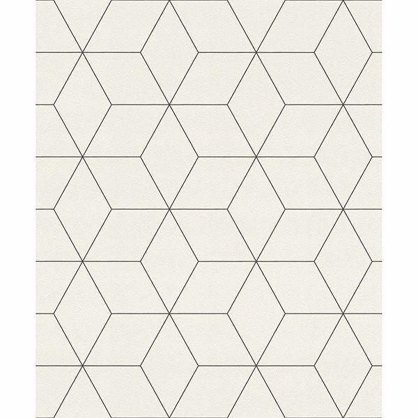 Brewster Wallcovering-Lloyd Off-White Geometric Wallpaper