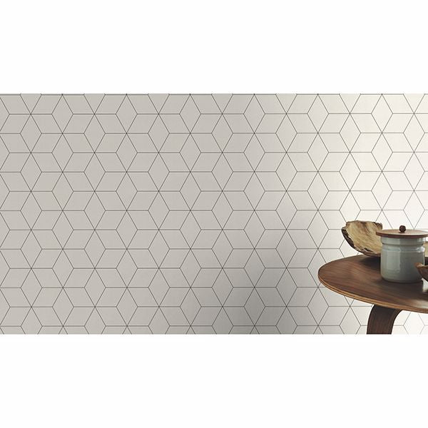 Lloyd Off-White Geometric Wallpaper  | Brewster Wallcovering - The WorkRm