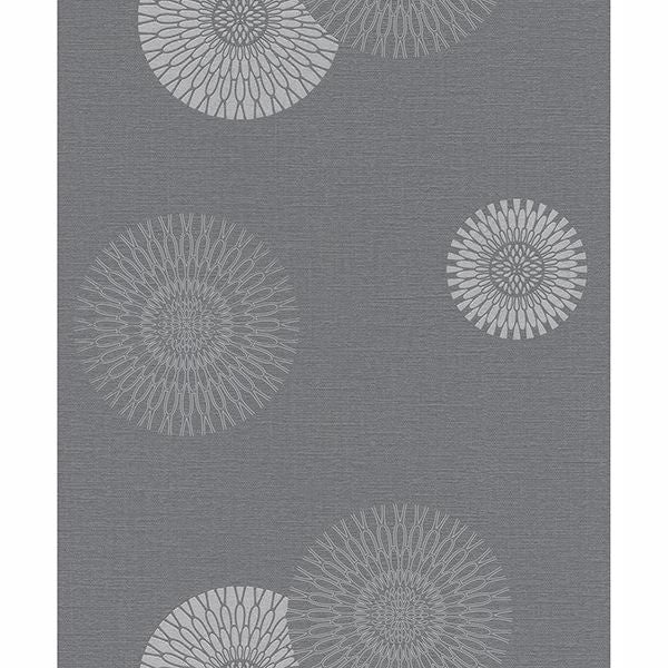 Picture of Eliel Grey Medallion Wallpaper