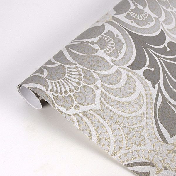 Twill Charcoal Damask  | Brewster Wallcovering - The WorkRm