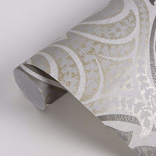 Twill Charcoal Damask  | Brewster Wallcovering - The WorkRm