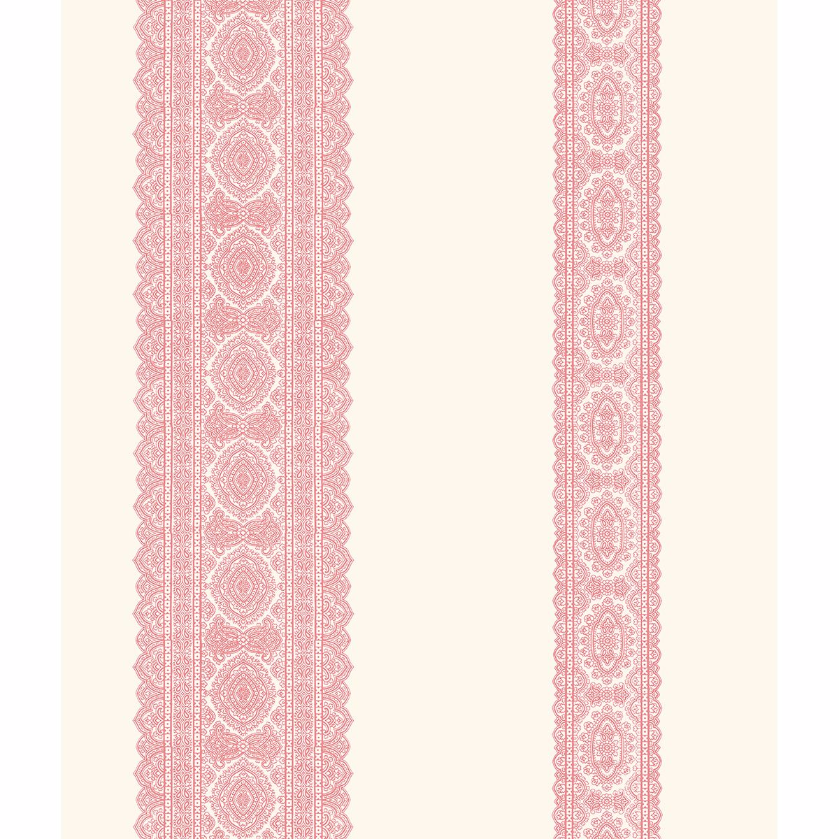 Brewster Wallcovering-Brynn Pink Paisley Stripe Wallpaper