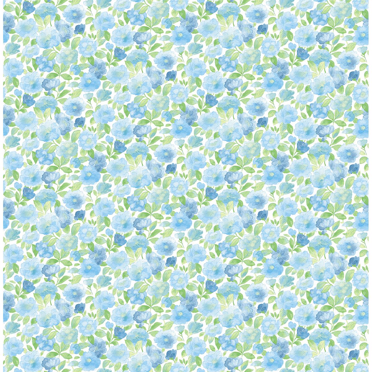 Brewster Wallcovering-Elsie Sky Blue Floral