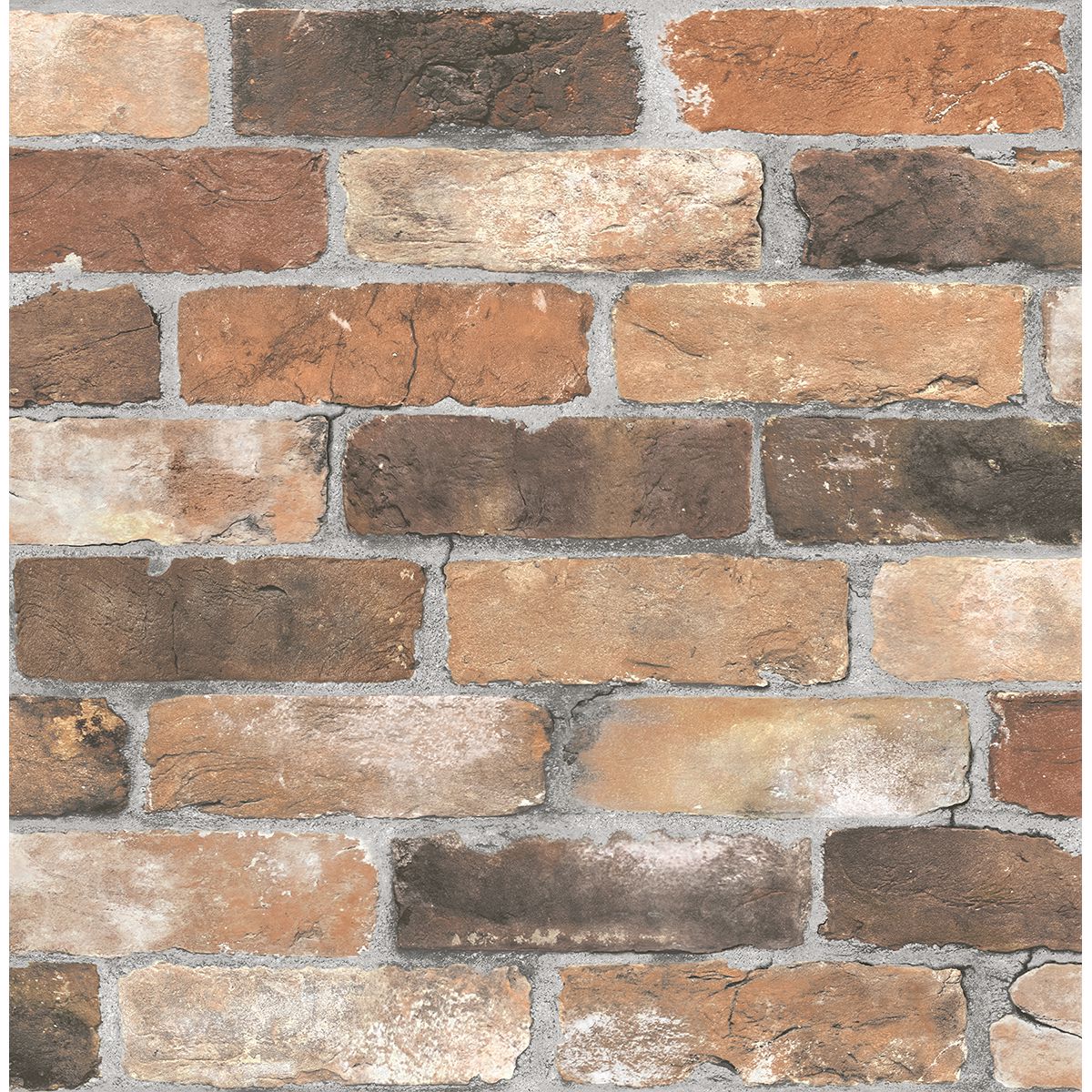 Brewster Wallcovering-Reclaimed Bricks Orange Rustic