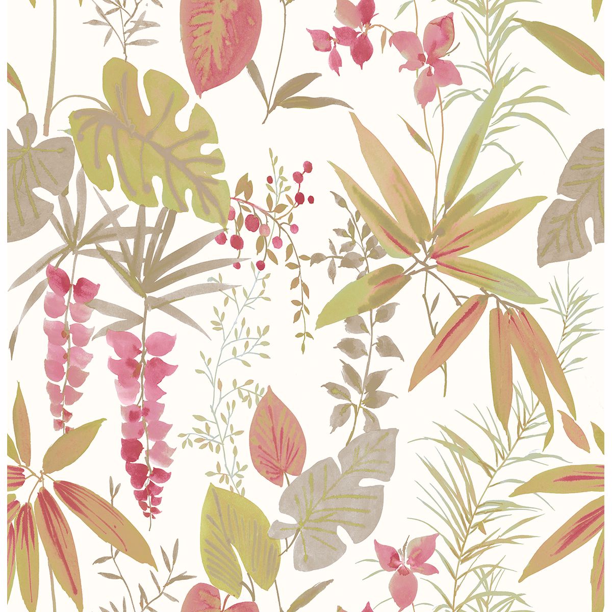 Brewster Wallcovering-Descano Flower Pink Botanical