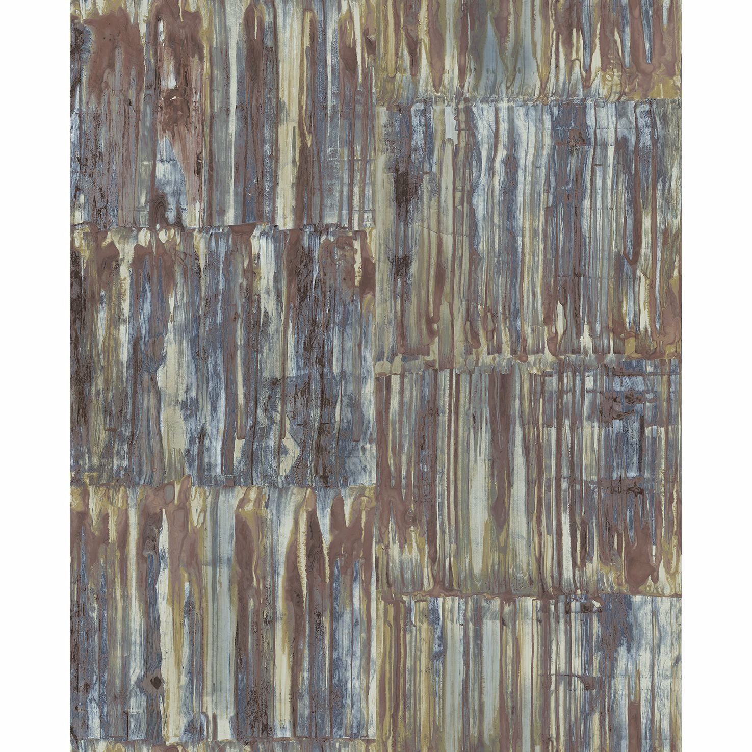 Brewster Wallcovering-Patina Panels Multicolor Metal Wallpaper