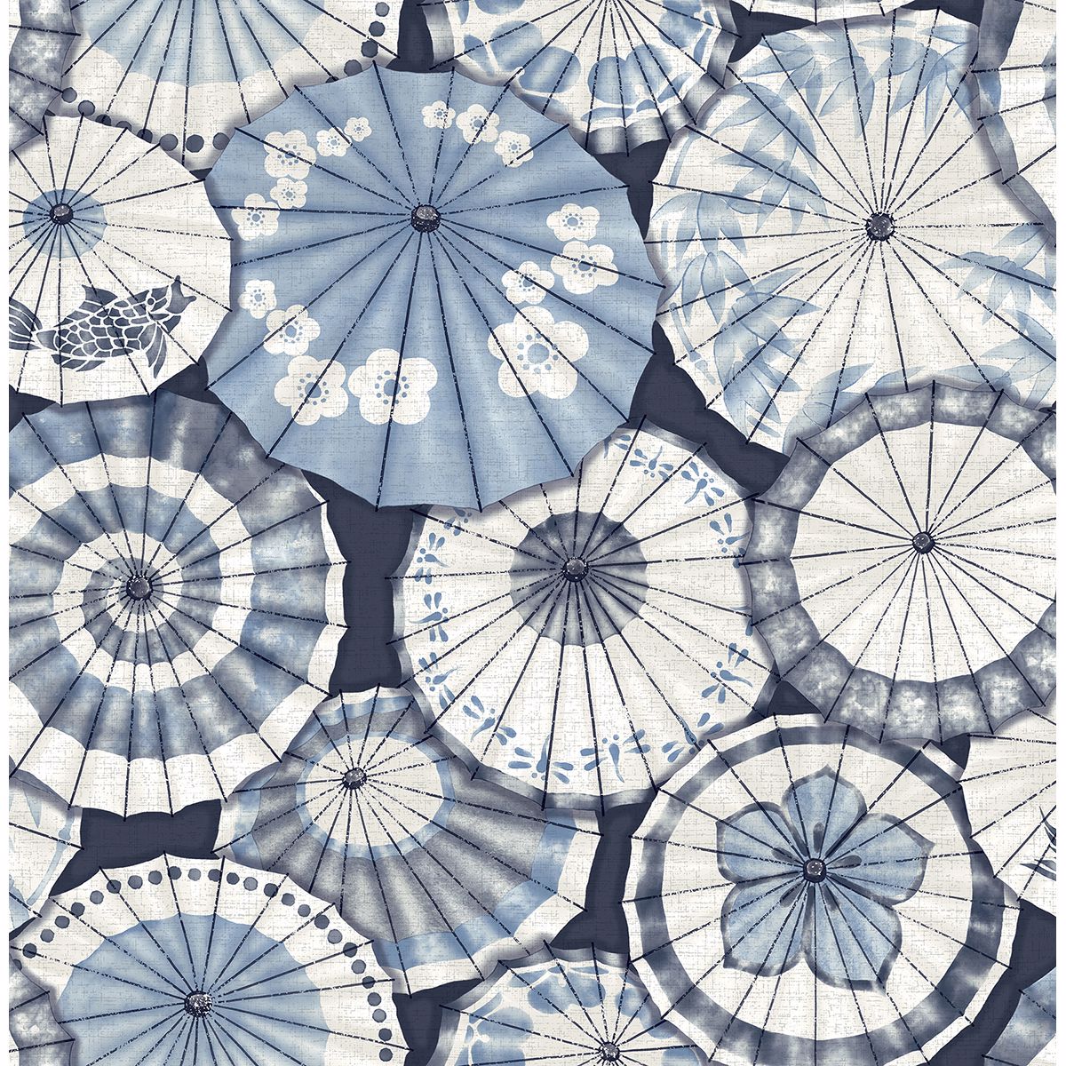 Picture of Mikado Blue Parasol Wallpaper