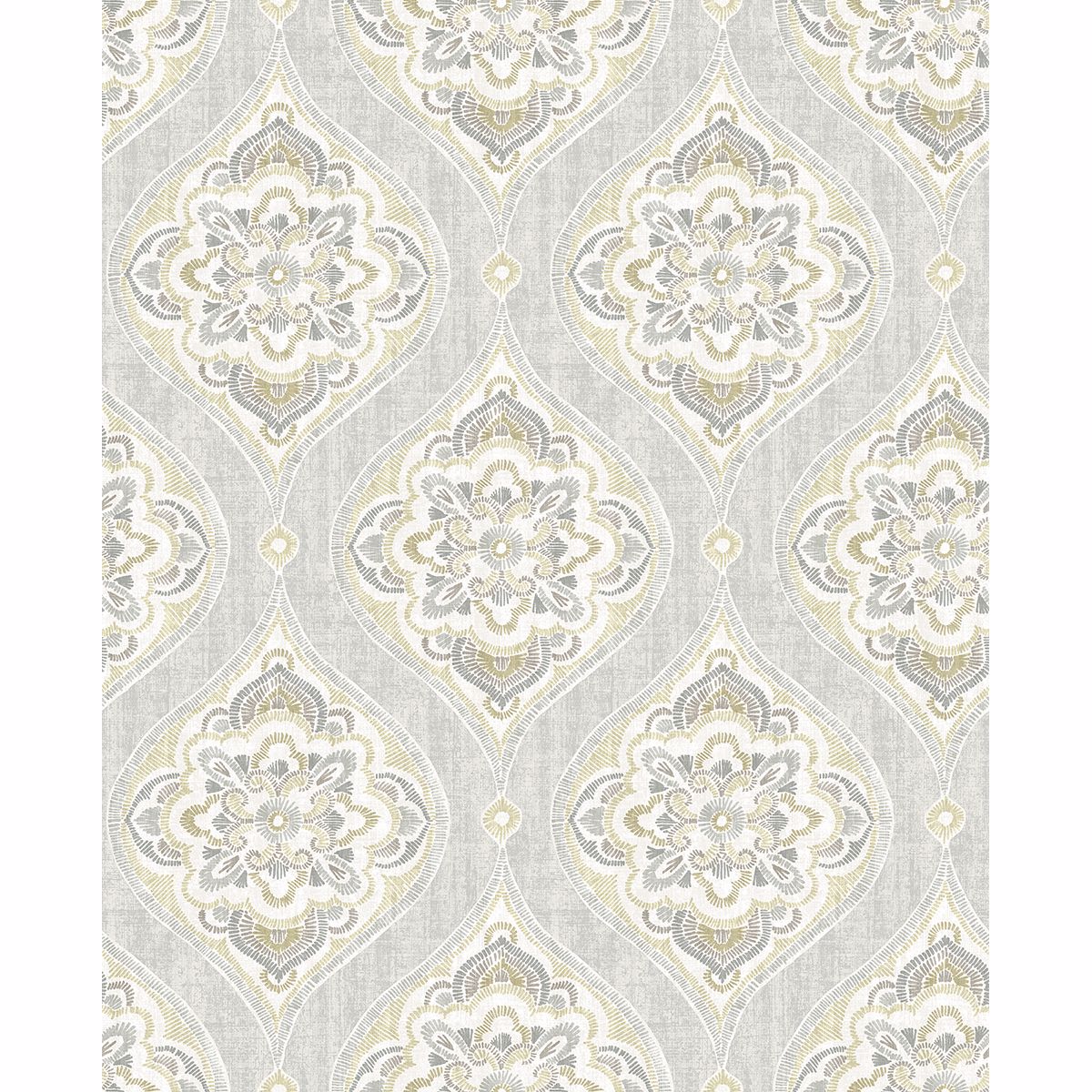 Picture of Adele Light Grey Damask Wallpaper