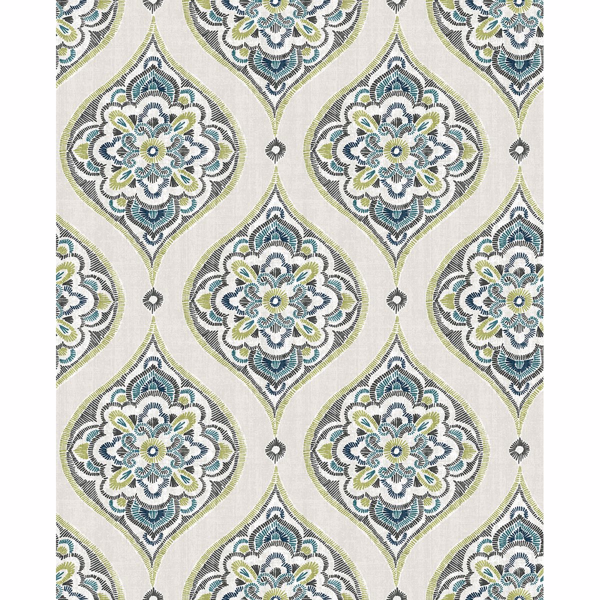 Picture of Adele Green Damask Wallpaper