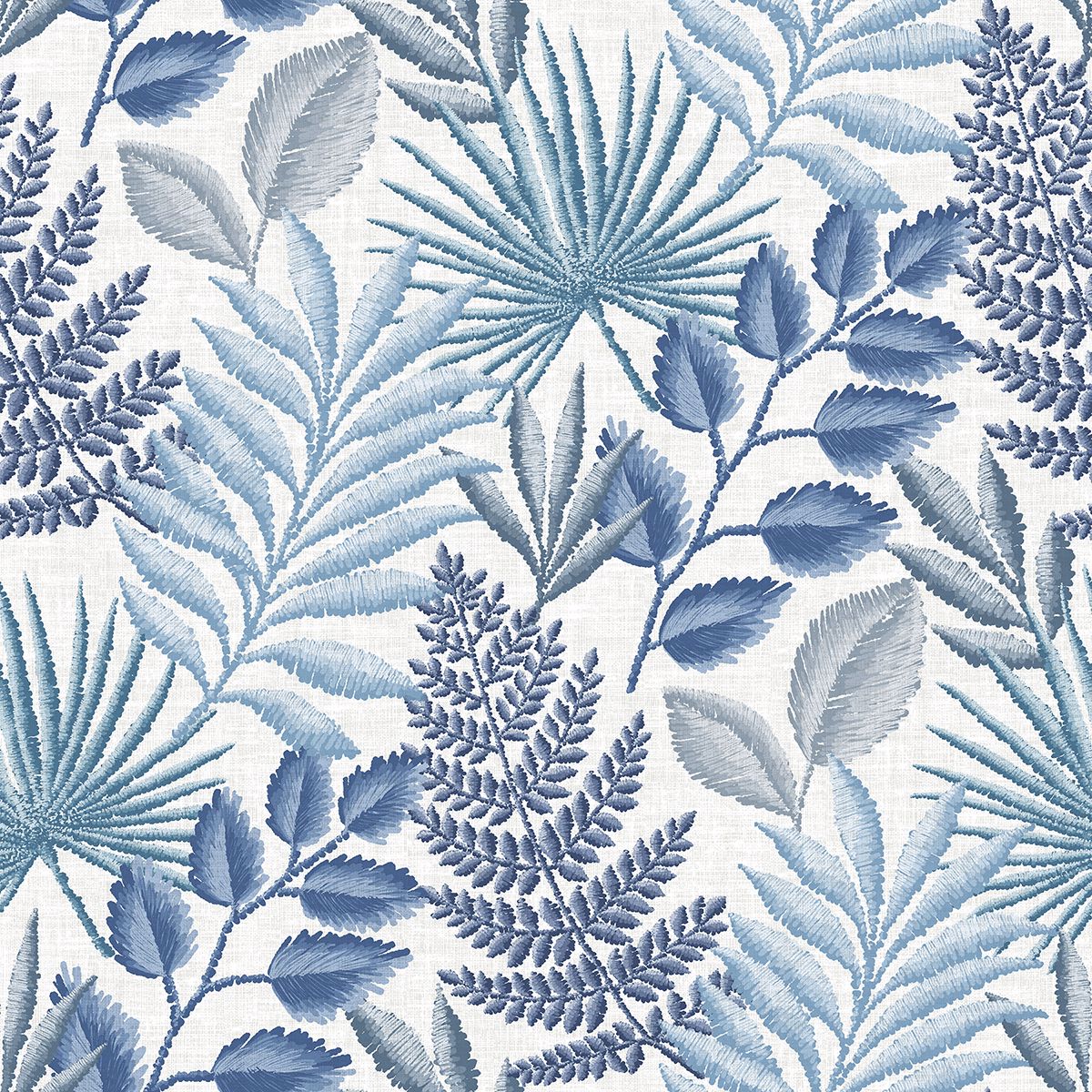 Picture of Palomas Blue Botanical Wallpaper