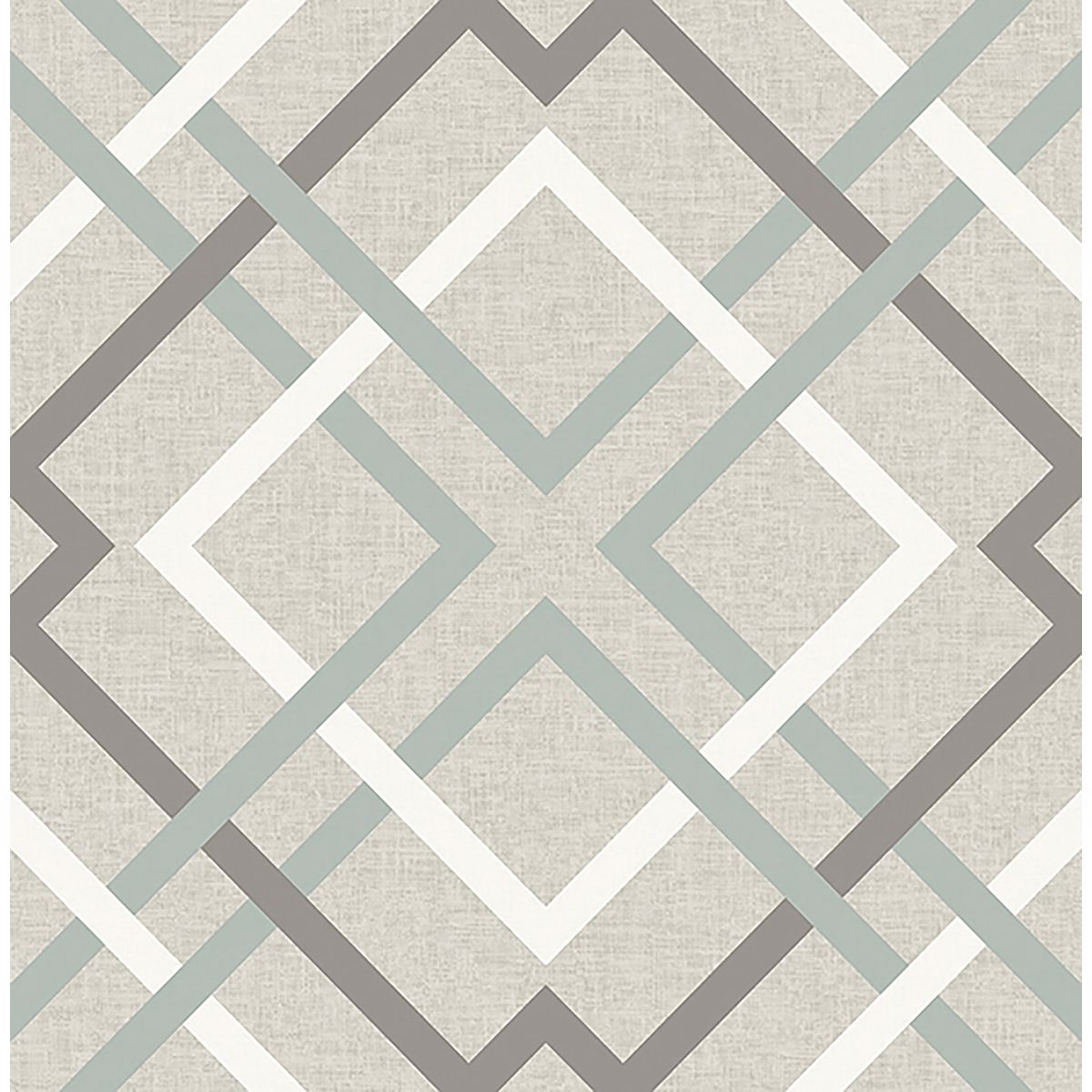 Brewster Wallcovering-Saltire Emile Taupe Lattice Wallpaper