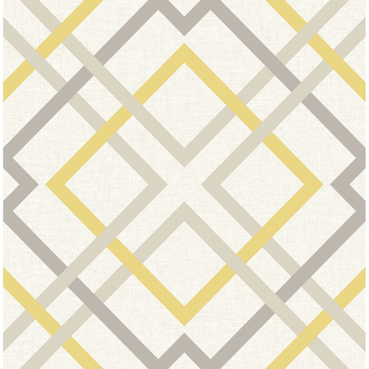 Brewster Wallcovering-Saltire Emile Yellow Lattice Wallpaper