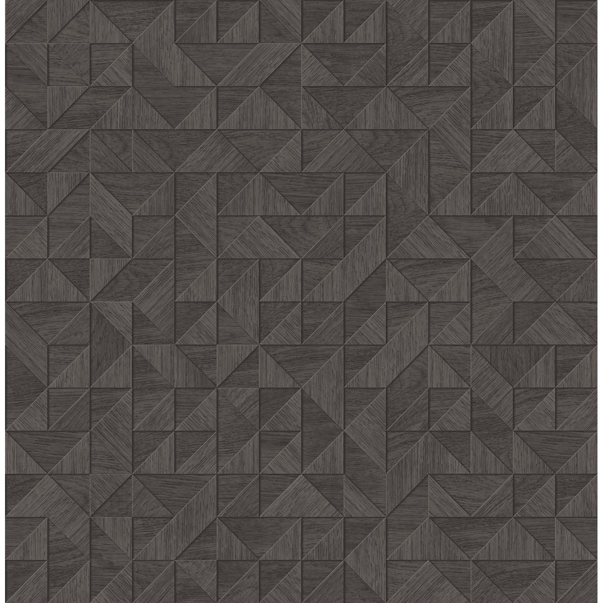 Picture of Gallerie Dark Brown Geometric Wood Wallpaper