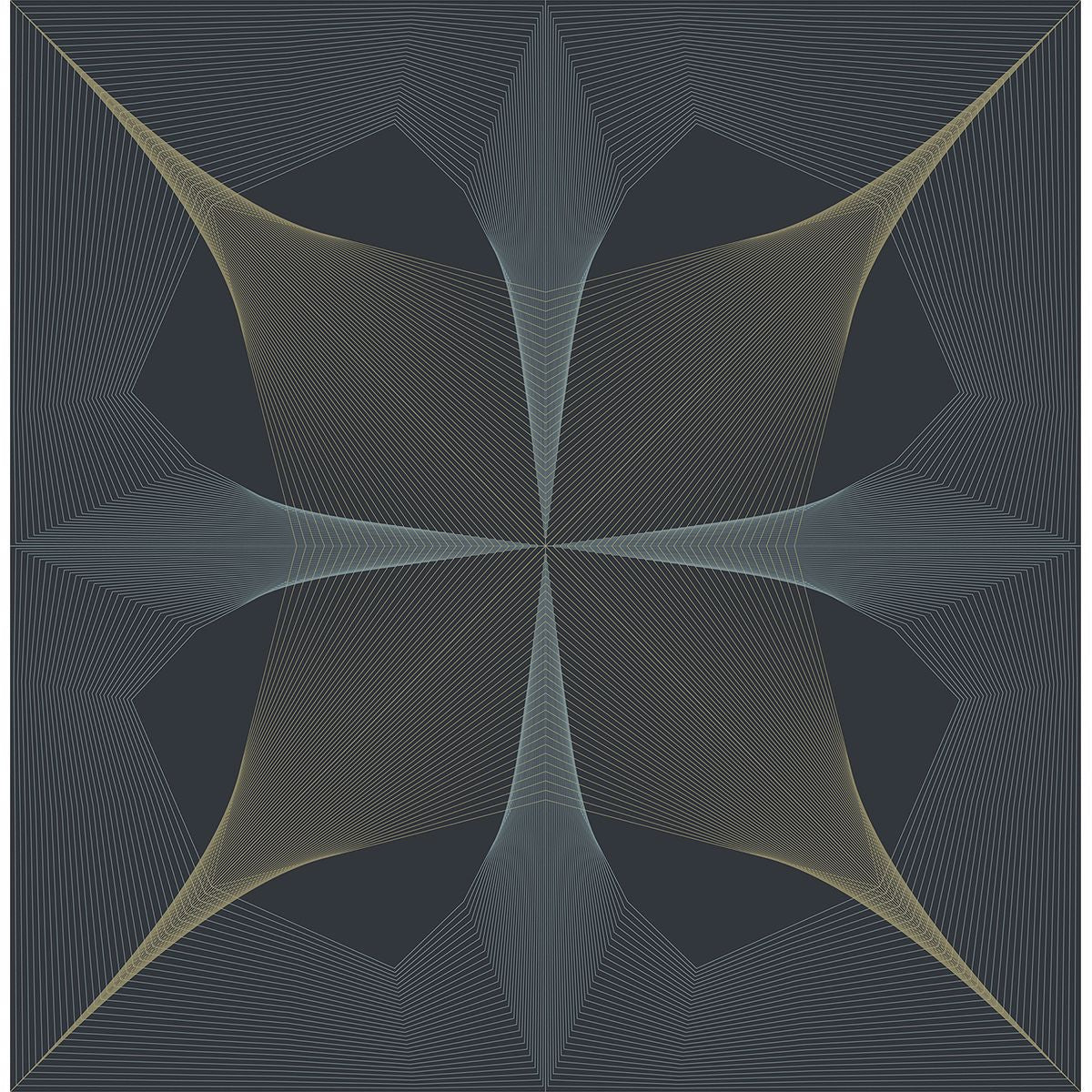 Brewster Wallcovering-Radius Navy Geometric Wallpaper