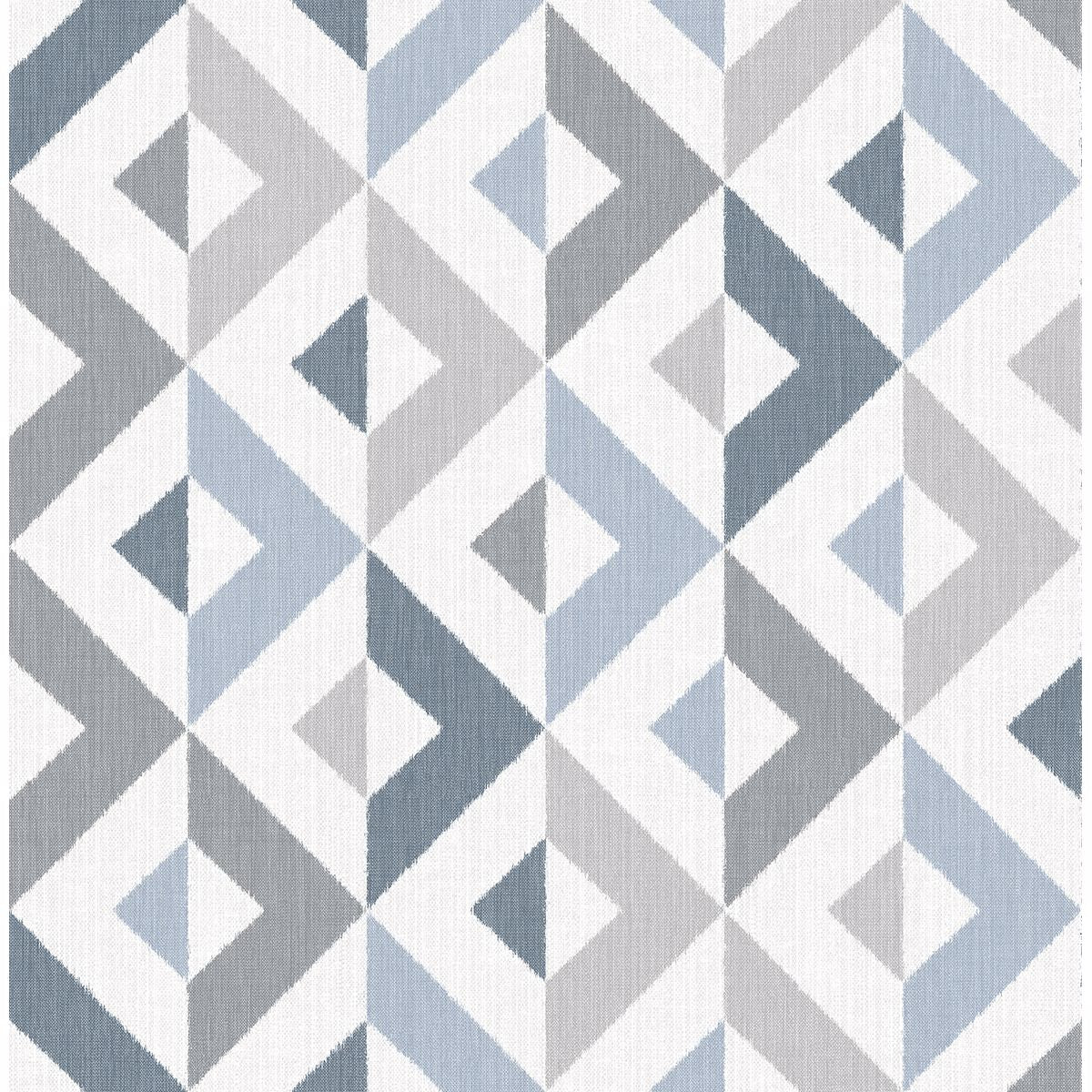 Picture of Seesaw Slate Geometric Faux Linen Wallpaper