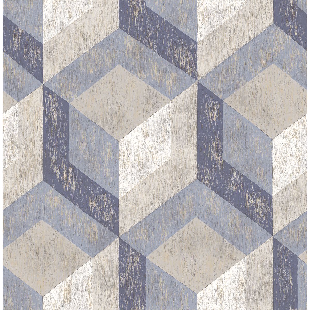 Picture of Clarabelle Blue Rustic Wood Tile Wallpaper