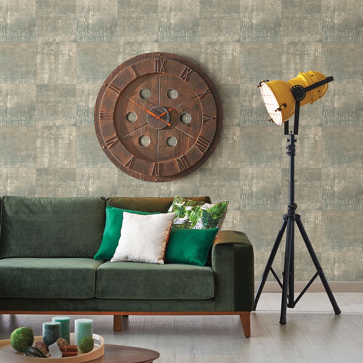 Conundrum Sage Faux Metal Wallpaper  | Brewster Wallcovering - The WorkRm