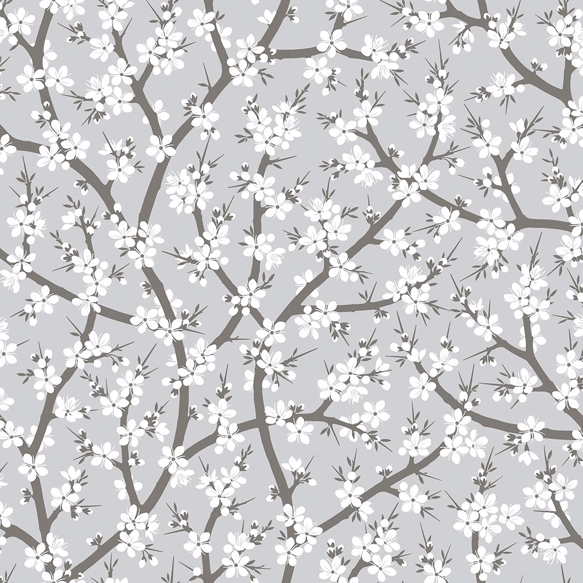 Picture of Henrik Grey Floral Wallpaper