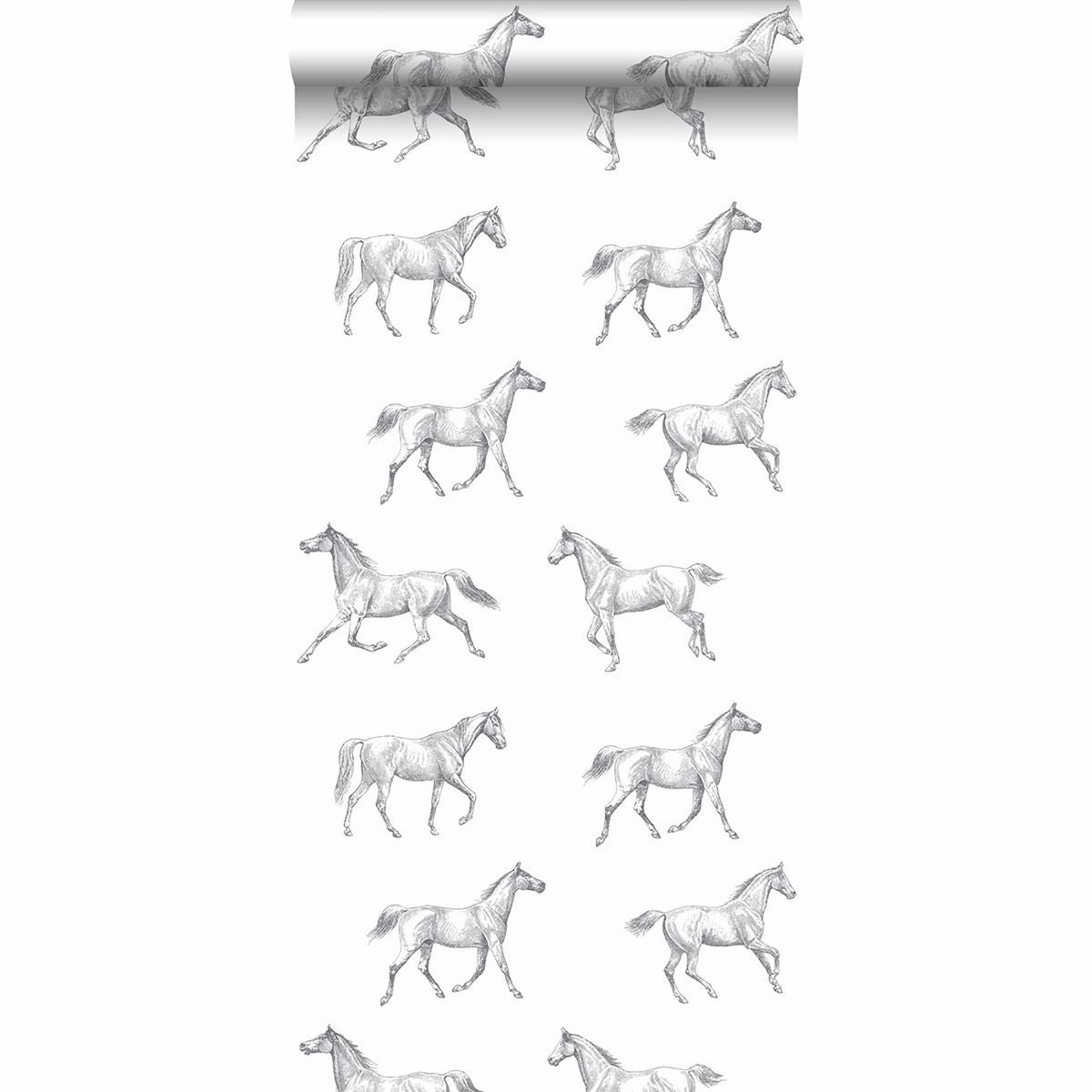 Burnett Off-White Horses Wallpaper  | Brewster Wallcovering - The WorkRm