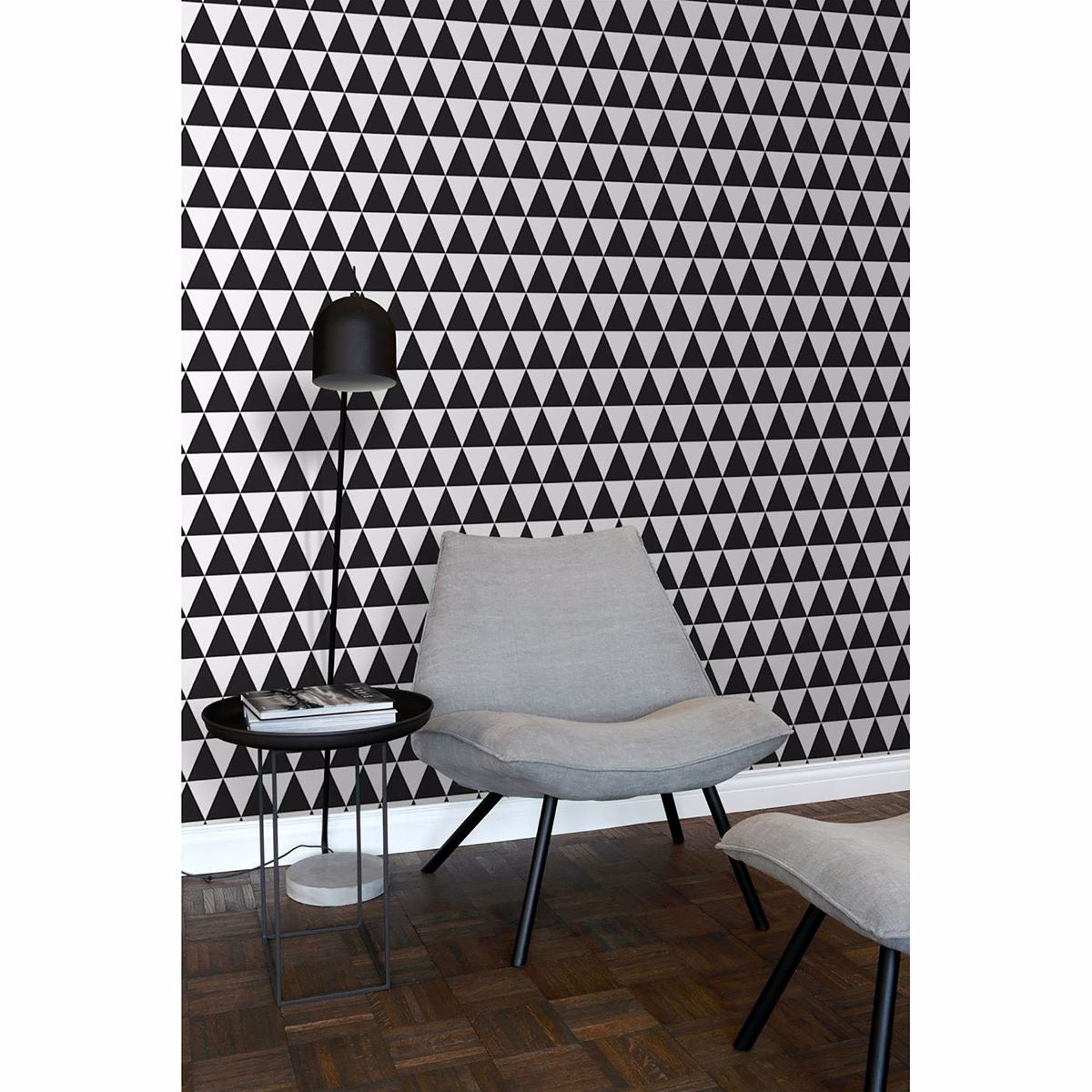 Verdon Black Geometric Wallpaper  | Brewster Wallcovering