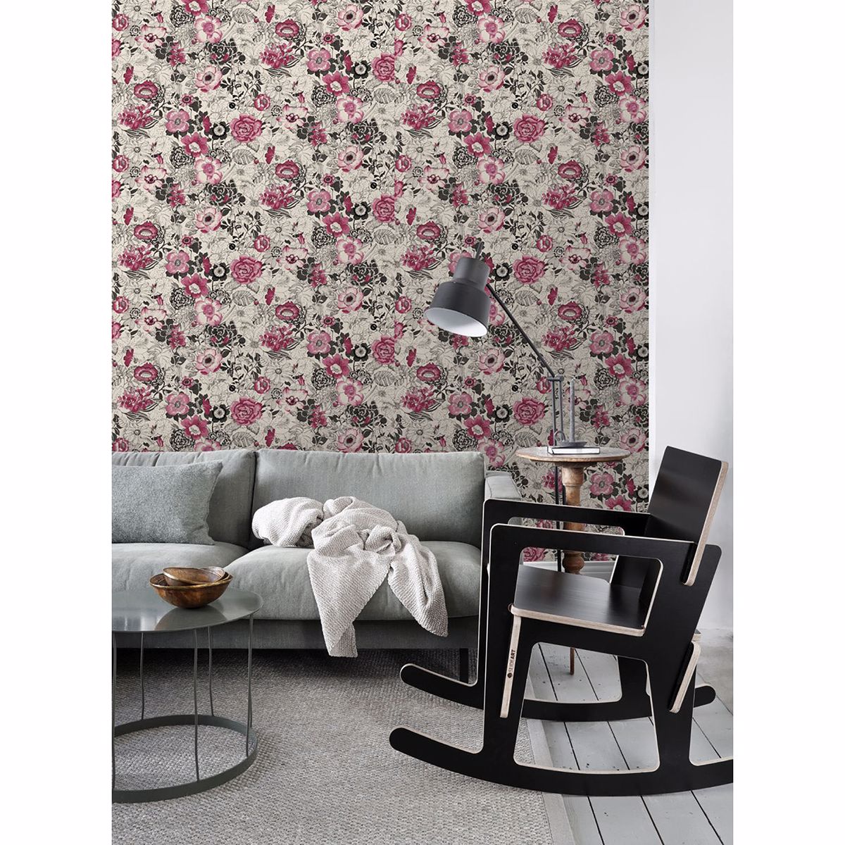 Penny Pink Floral Wallpaper - Brewster Wallcovering