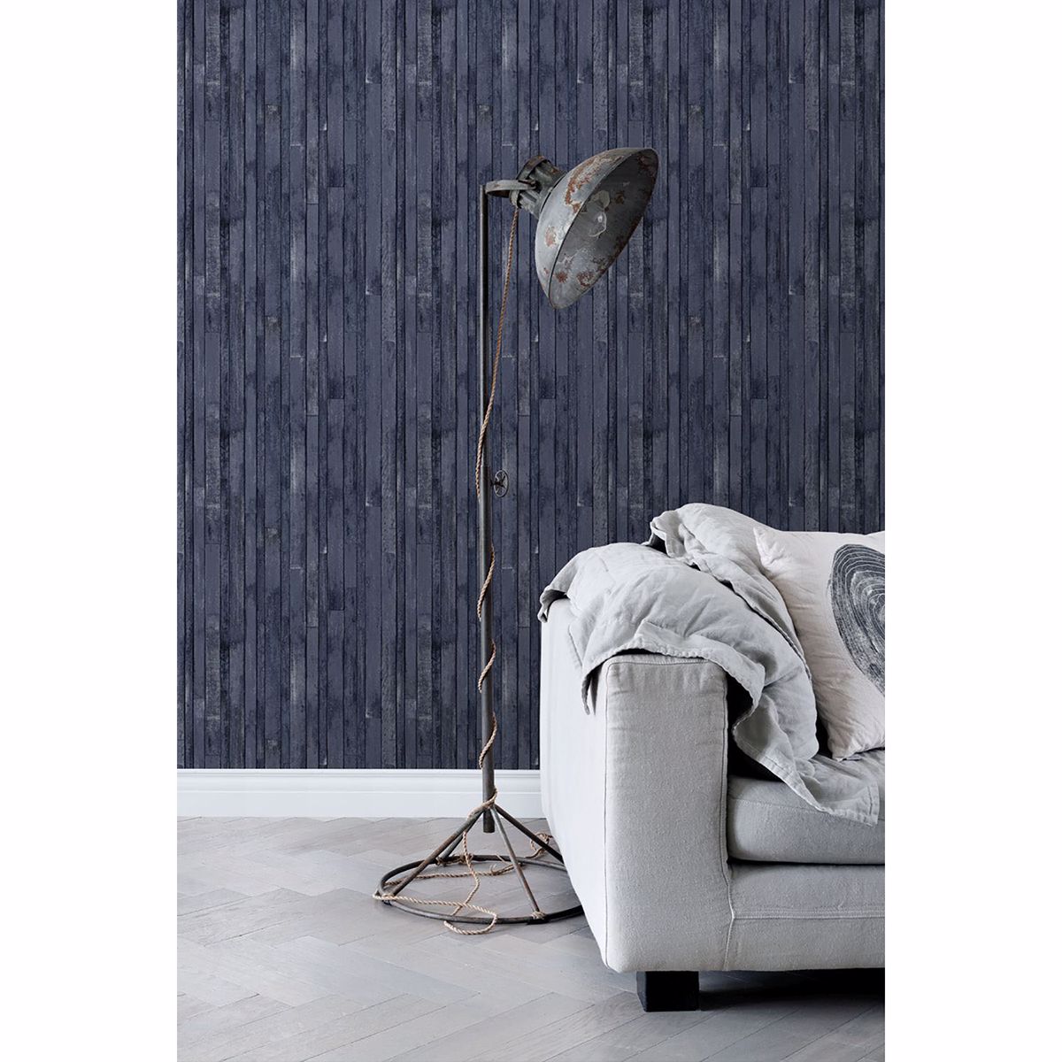 Azelma Navy Wood Wallpaper  | Brewster Wallcovering - The WorkRm