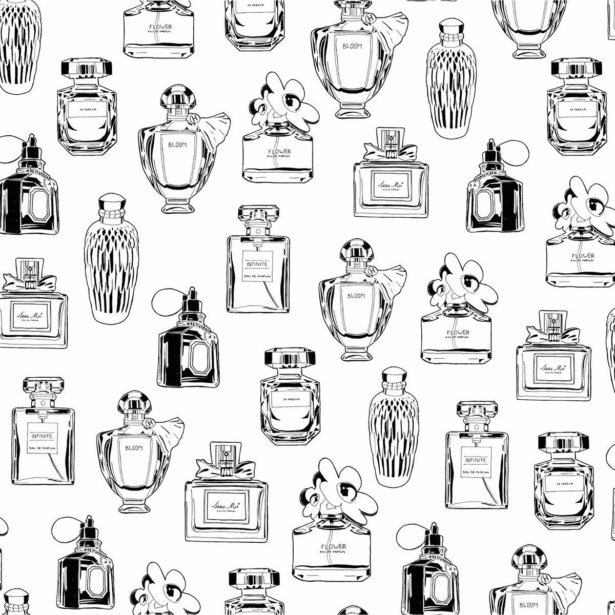 Picture of Chita White Perfume Bottles Wallpaper