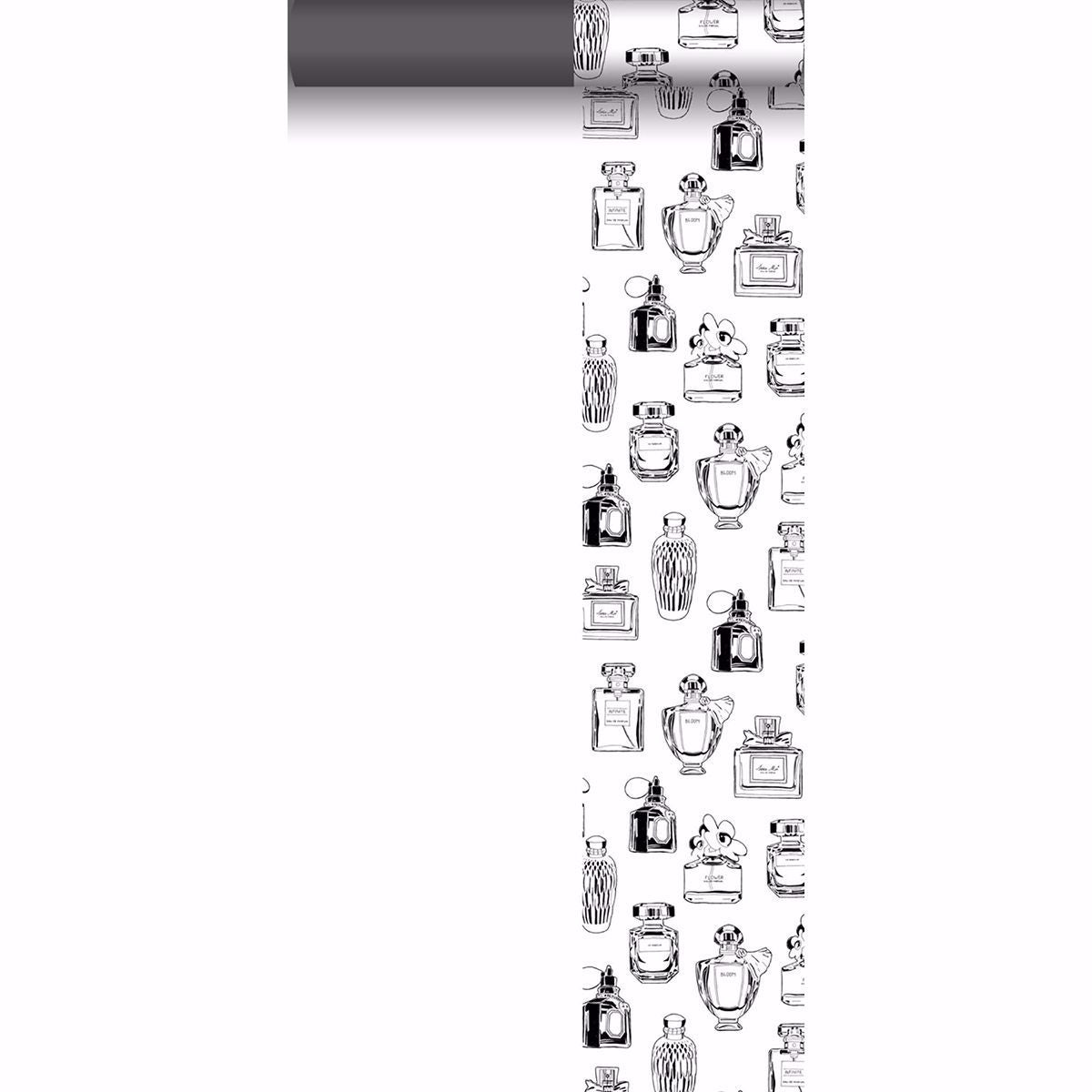 Chita White Perfume Bottles Wallpaper  | Brewster Wallcovering