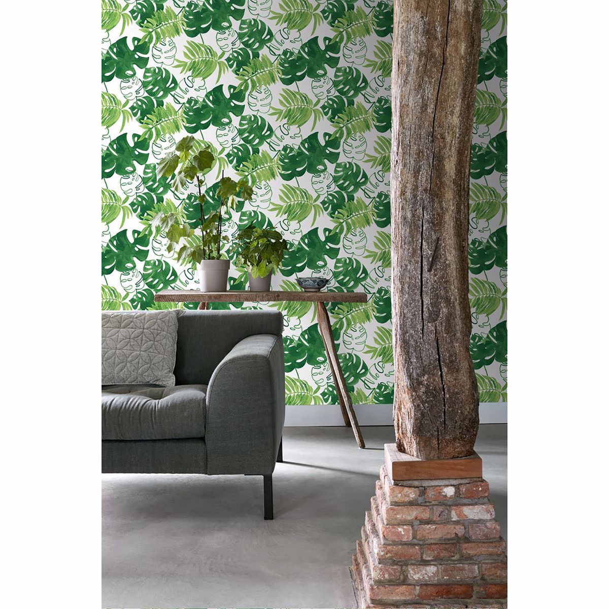 Patti Green Leaves Wallpaper - Brewster Wallcovering