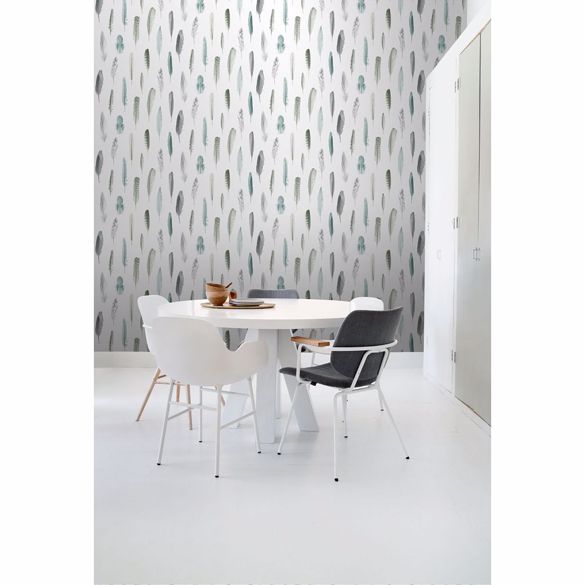 Nala Multicolor Feathers Wallpaper  | Brewster Wallcovering