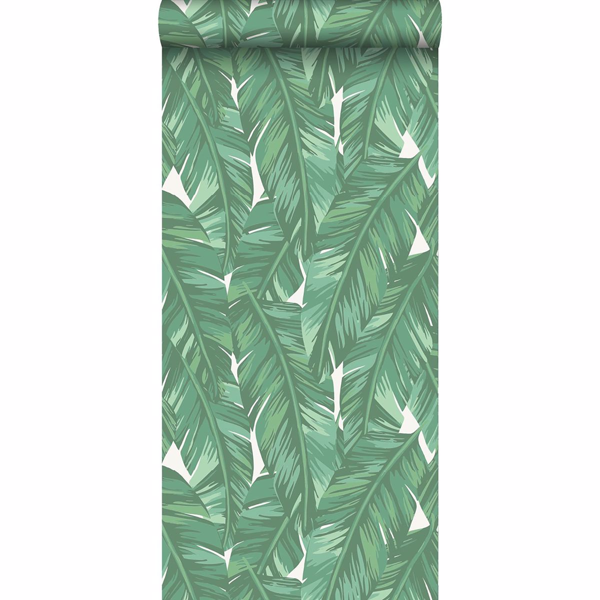 Dumott Green Tropical Leaves Wallpaper - Brewster Wallcovering