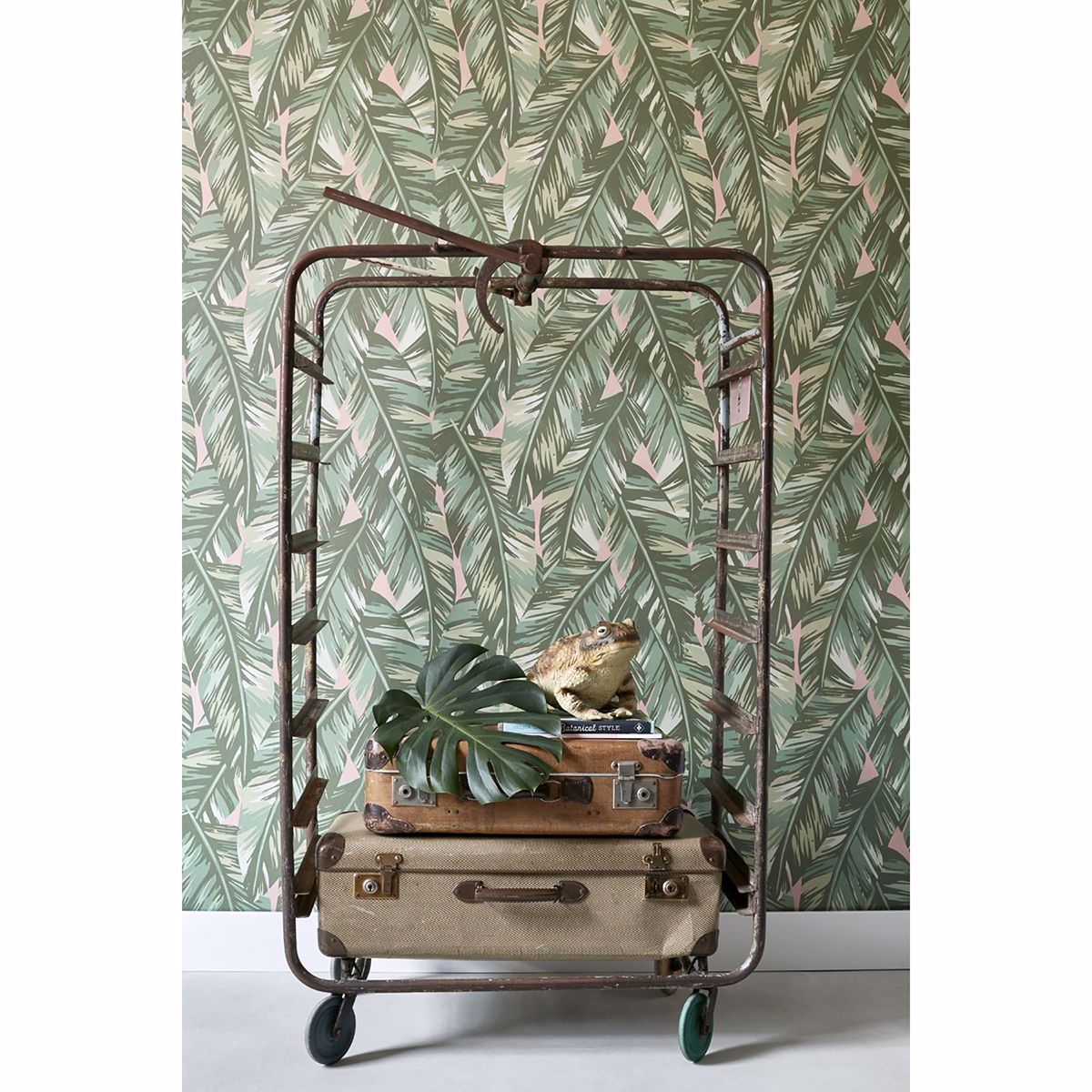 Dumott Olive Tropical Leaves Wallpaper - Brewster Wallcovering