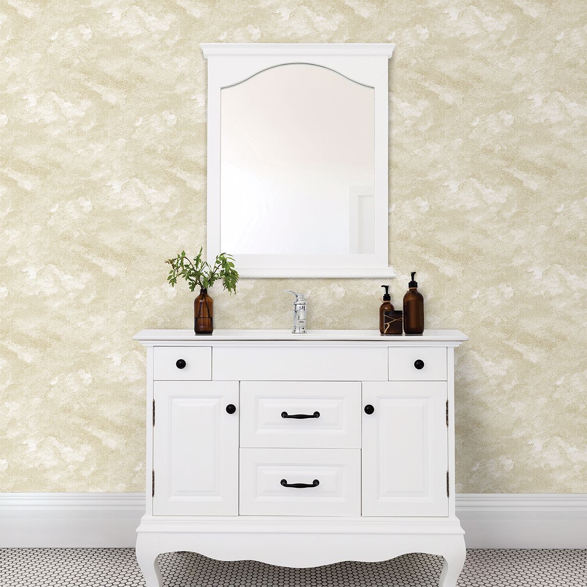 Bode Beige Cloud Wallpaper - Brewster Wallcovering