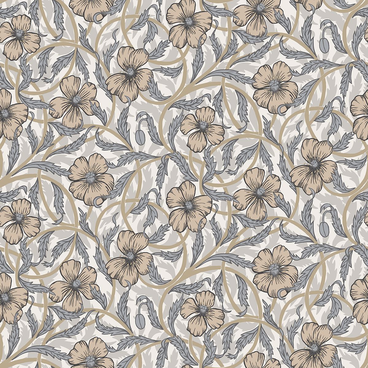 Picture of Imogen Neutral Floral Wallpaper