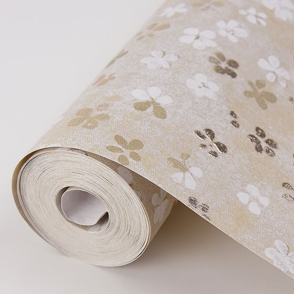 Cosima Beige Miniature Floral Wallpaper - Brewster Wallcovering