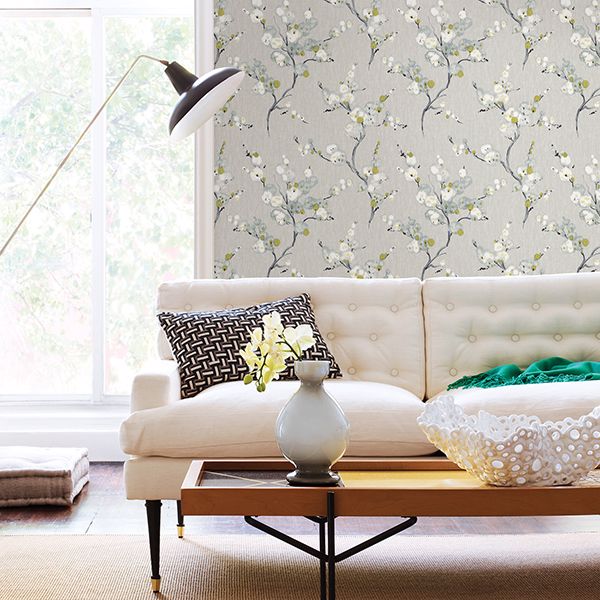 Bliss Blue Floral Wallpaper  | Brewster Wallcovering - The WorkRm