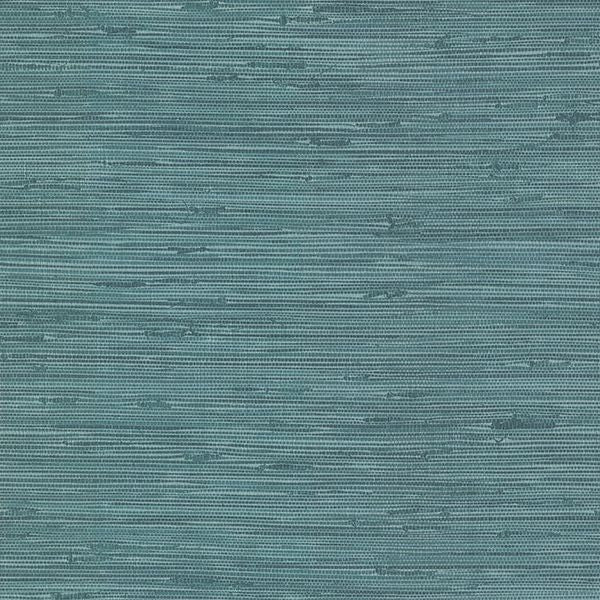 Picture of Fiber Teal Faux Grasscloth Wallpaper