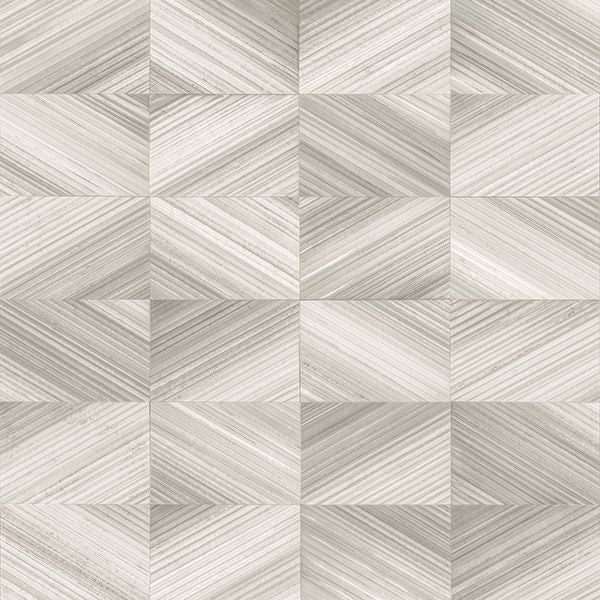 Brewster Wallcovering-Stratum Taupe Geometric Faux Wood Wallpaper