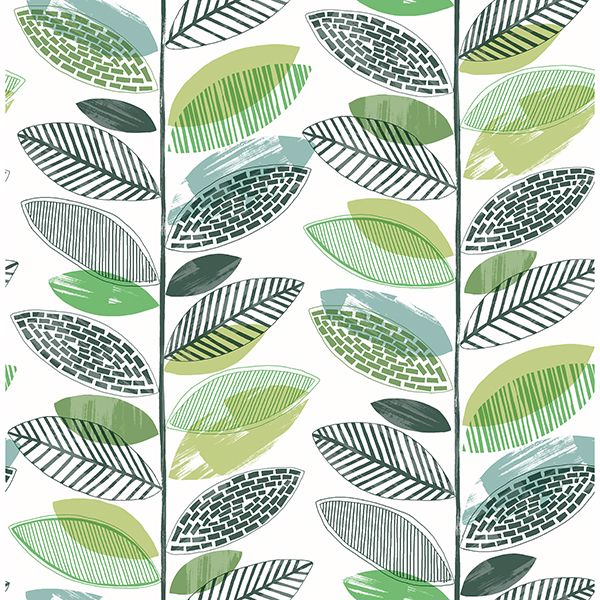 Picture of Nyssa Green Leaves Wallpaper