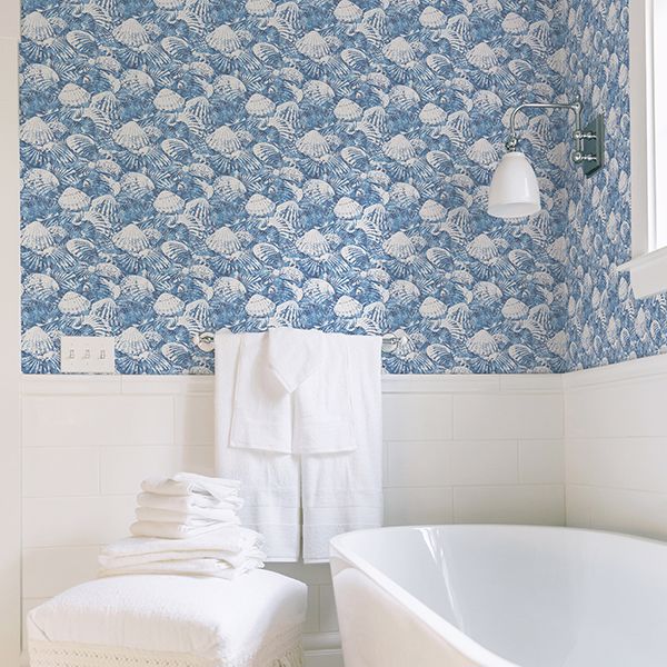 Surfside Blue Shells Wallpaper  | Brewster Wallcovering - The WorkRm