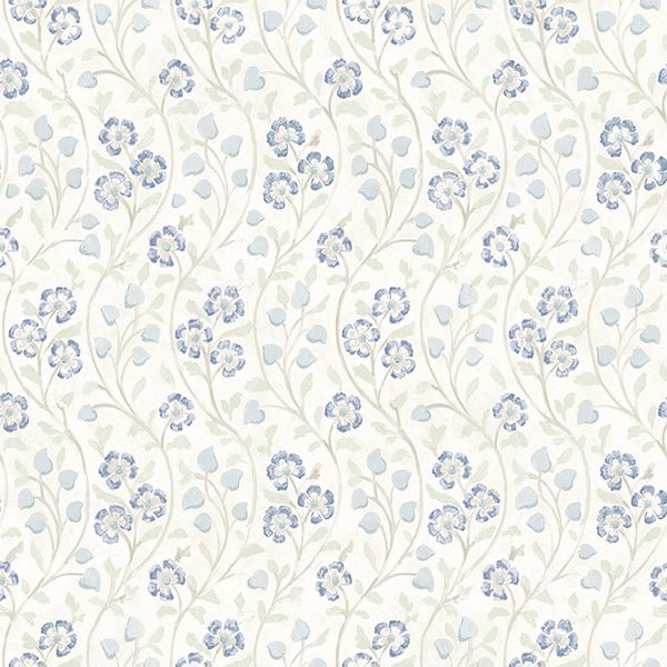 Picture of Patsy Blue Floral Wallpaper