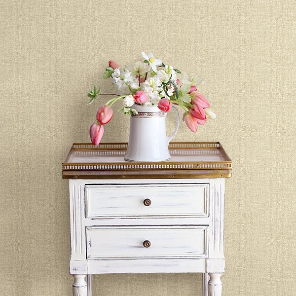 Waylon Beige Faux Fabric Wallpaper  | Brewster Wallcovering - The WorkRm