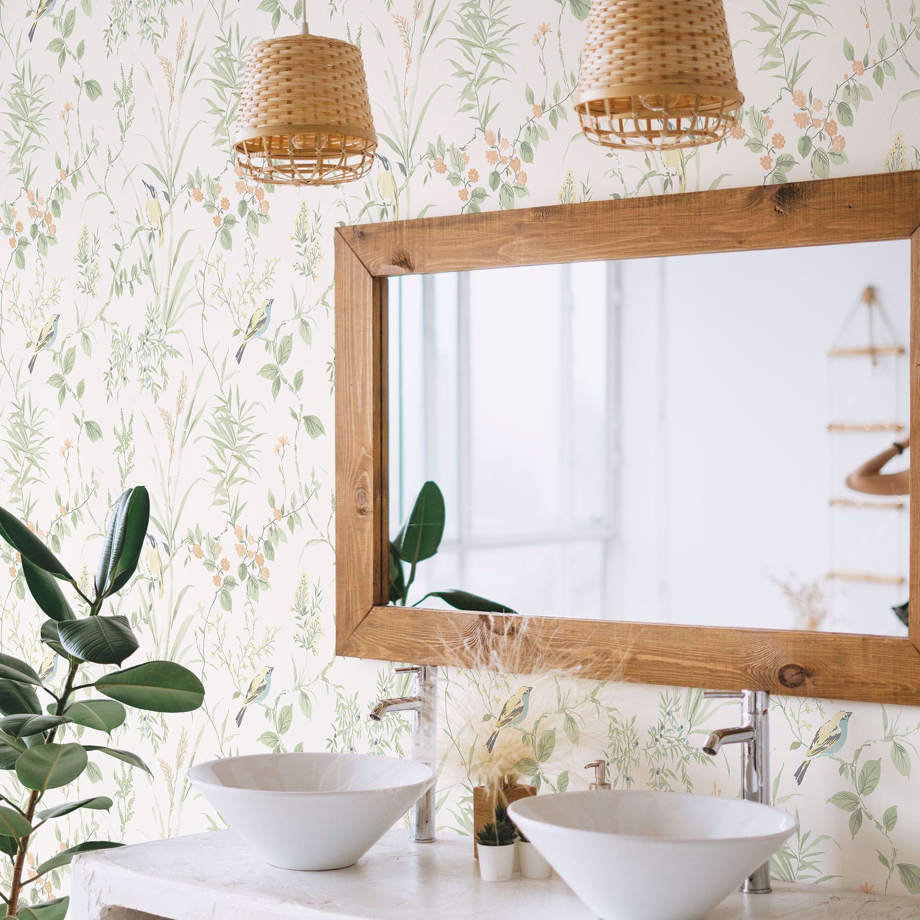 Imperial Garden Sage Botanical Wallpaper  | Brewster Wallcovering - The WorkRm