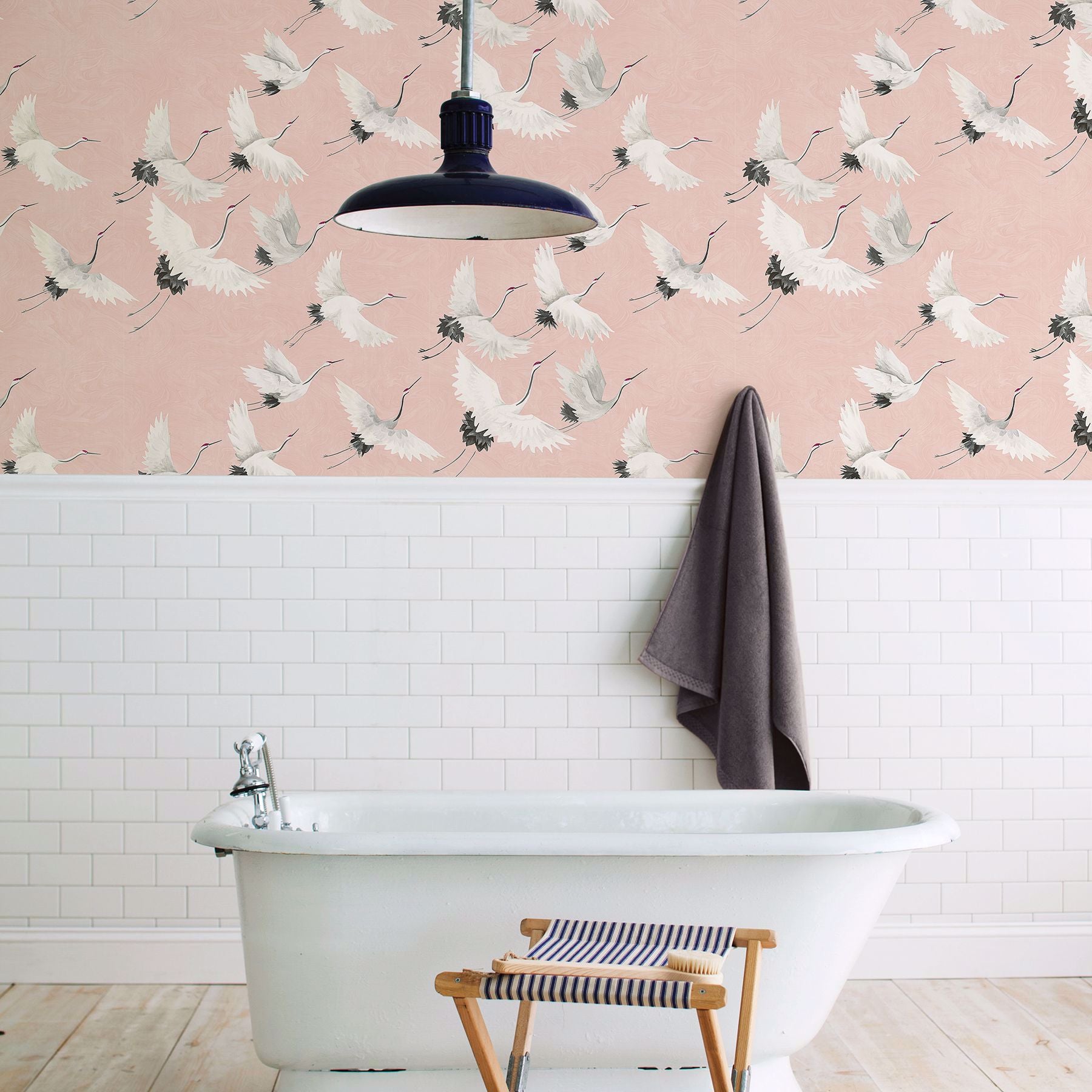 Windsong Pink Bird Wallpaper - Brewster Wallcovering