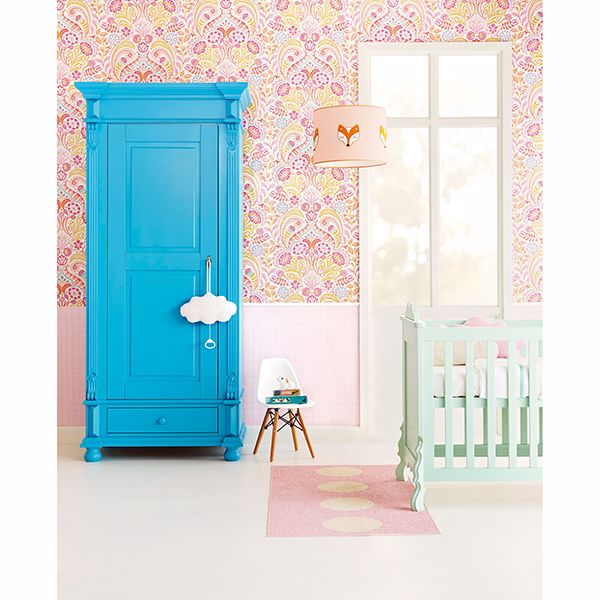 Emelie Pink Damask Wallpaper  | Brewster Wallcovering - The WorkRm