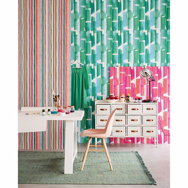 Vilgot Green Abstract Wallpaper  | Brewster Wallcovering - The WorkRm