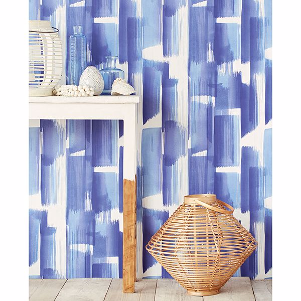 Vilgot Indigo Abstract Wallpaper  | Brewster Wallcovering - The WorkRm