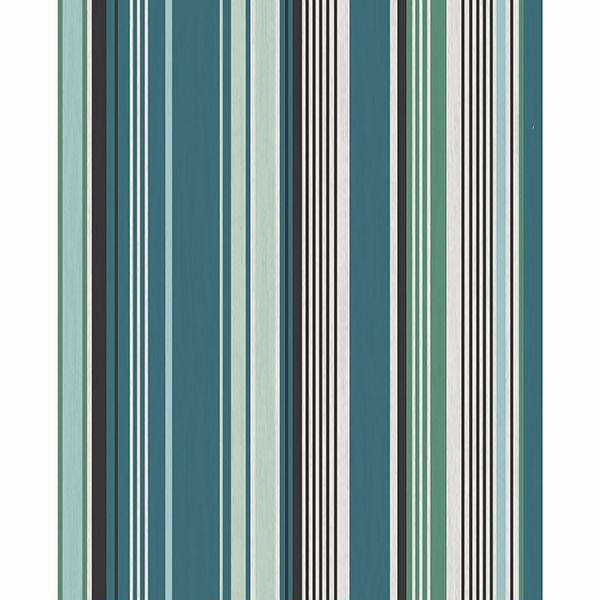 Picture of Svea Teal Stripe Wallpaper